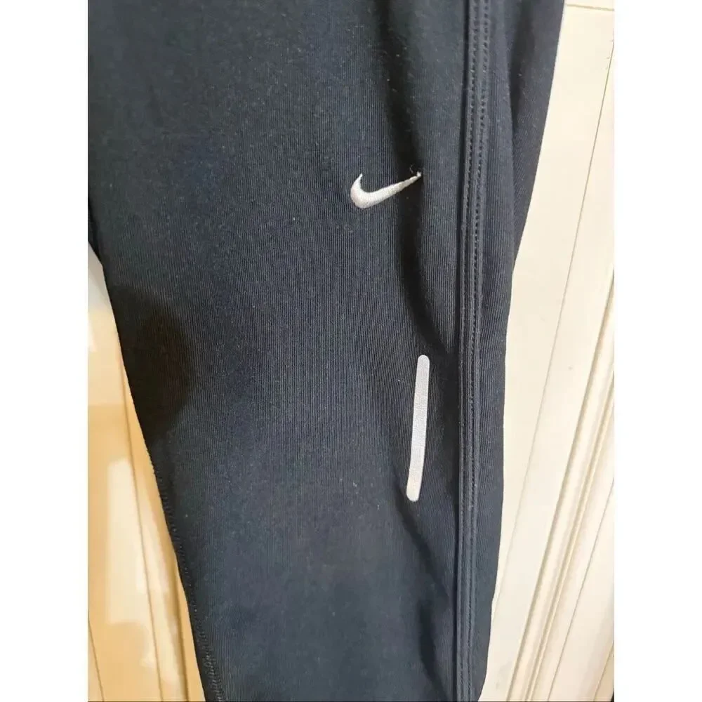 Nike Women's Dri-fit Running Cropped Capri Activewear Leggings Black Small